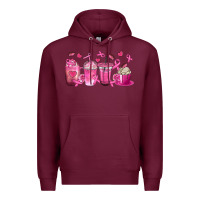 Burgundy Breast Cancer Coffee Cups Premium Hoodie - texasbilliewilder