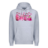 Heather Grey Breast Cancer Coffee Cups Premium Hoodie - texasbilliewilder
