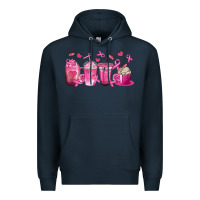 Navy Breast Cancer Coffee Cups Premium Hoodie - texasbilliewilder