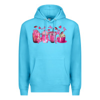 Ocean Blue Breast Cancer Coffee Cups Premium Hoodie - texasbilliewilder