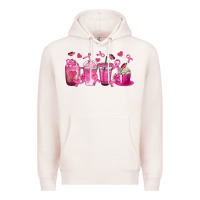 Pale Pink Breast Cancer Coffee Cups Premium Hoodie - texasbilliewilder