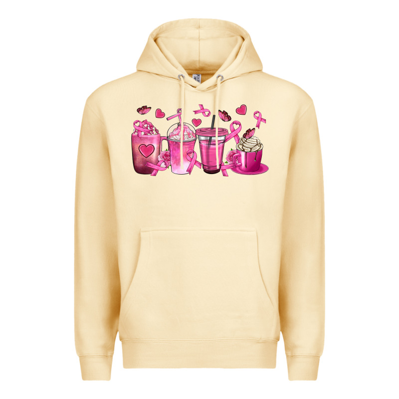Breast Cancer Coffee Cups Premium Hoodie by texasbilliewilder | Teevron