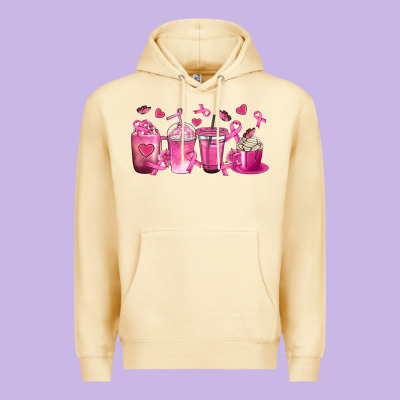 Breast Cancer Coffee Cups Premium Hoodie Designed By Texasbilliewilder