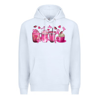 White Breast Cancer Coffee Cups Premium Hoodie - texasbilliewilder