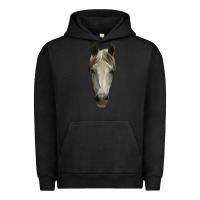 Pigment Black horse head Urban Hoodie - RanaPortraitStore