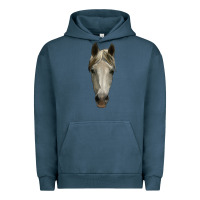 Pigment Midnight Navy horse head Urban Hoodie - RanaPortraitStore
