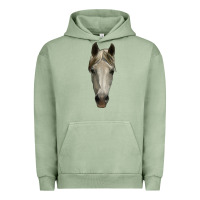 Pigment Oil Green horse head Urban Hoodie - RanaPortraitStore