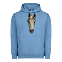 Pigment Pebble Blue horse head Urban Hoodie - RanaPortraitStore