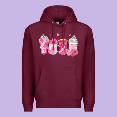 Breast Cancer Coffee Cups Premium Hoodie Designed By Zillion Design Studio
