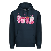 Navy breast cancer coffee cups Premium Hoodie - Zillion Design Studio