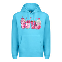 Ocean Blue breast cancer coffee cups Premium Hoodie - Zillion Design Studio