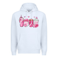 White breast cancer coffee cups Premium Hoodie - Zillion Design Studio