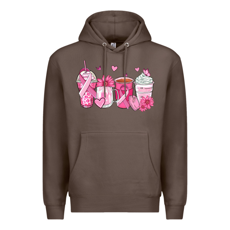 Breast Cancer Coffee Cups Premium Hoodie by Zillion Design Studio | Teevron