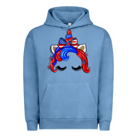 Pigment Pebble Blue 4th of july unicorn Urban Hoodie - Zillion Design Studio
