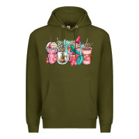 Army Green rock hand coffee cups Premium Hoodie - Zillion Design Studio