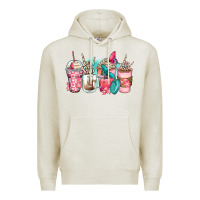 Oatmeal Heather rock hand coffee cups Premium Hoodie - Zillion Design Studio