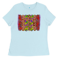 Baby Blue mardi gras crawfish brushstrokes Ladies Tee - Artiststas