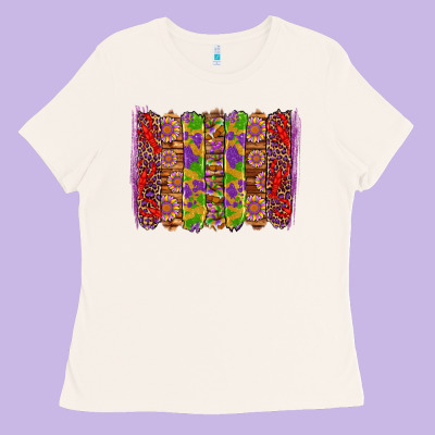 Mardi Gras Crawfish Brushstrokes Ladies Tee Designed By Artiststas