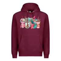 Burgundy rock hand coffee cups Premium Hoodie - Zillion Design Studio