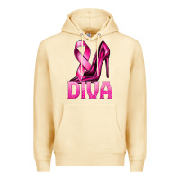 Pina Colada Breast Cancer Diva Ribbon and Heels Premium Hoodie - texasbilliewilder