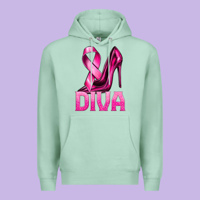 Breast Cancer Diva Ribbon And Heels Premium Hoodie Designed By Texasbilliewilder