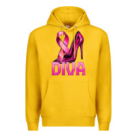 Lemon Breast Cancer Diva Ribbon and Heels Premium Hoodie - texasbilliewilder