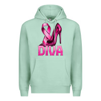 Breast Cancer Diva Ribbon And Heels Premium Hoodie | Teevron