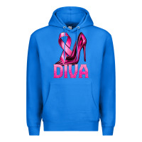 True Royal Breast Cancer Diva Ribbon and Heels Premium Hoodie - texasbilliewilder