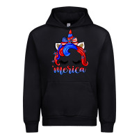 Black 4th of july 'merica unicorn Urban Hoodie - Zillion Design Studio