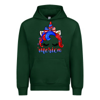 Forest Green 4th of july 'merica unicorn Urban Hoodie - Zillion Design Studio