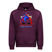 Mauve Wine 4th of july 'merica unicorn Urban Hoodie - Zillion Design Studio