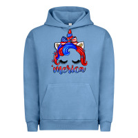 Pigment Pebble Blue 4th of july 'merica unicorn Urban Hoodie - Zillion Design Studio