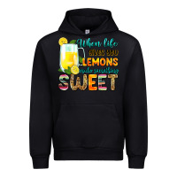 Black when life gives you lemons make someting sweet Urban Hoodie - Zillion Design Studio