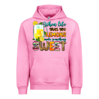 Fuchsia Pink when life gives you lemons make someting sweet Urban Hoodie - Zillion Design Studio