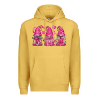 Antique Gold Breast Cancer Gnomes Premium Hoodie - texasbilliewilder