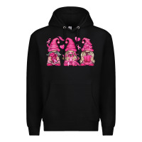 Black Breast Cancer Gnomes Premium Hoodie - texasbilliewilder