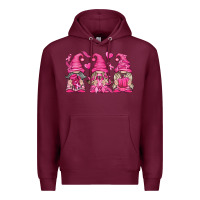 Burgundy Breast Cancer Gnomes Premium Hoodie - texasbilliewilder