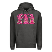 Charcoal Heather Breast Cancer Gnomes Premium Hoodie - texasbilliewilder
