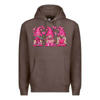 Coffee Breast Cancer Gnomes Premium Hoodie - texasbilliewilder