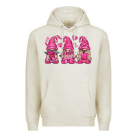 Oatmeal Heather Breast Cancer Gnomes Premium Hoodie - texasbilliewilder