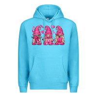 Ocean Blue Breast Cancer Gnomes Premium Hoodie - texasbilliewilder