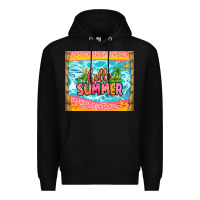 Black hello summer Premium Hoodie - Zillion Design Studio