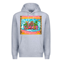 Heather Grey hello summer Premium Hoodie - Zillion Design Studio