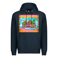Navy hello summer Premium Hoodie - Zillion Design Studio