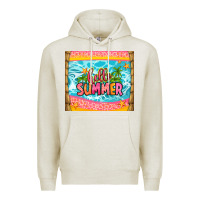 Oatmeal Heather hello summer Premium Hoodie - Zillion Design Studio