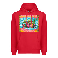 Red hello summer Premium Hoodie - Zillion Design Studio
