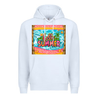 White hello summer Premium Hoodie - Zillion Design Studio
