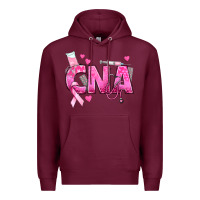 Burgundy Breast Cancer CNA Certified Nursing Assistant Premium Hoodie - texasbilliewilder