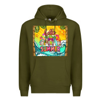 Army Green hello summer gnomes Premium Hoodie - Zillion Design Studio