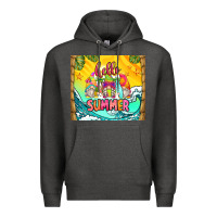 Charcoal Heather hello summer gnomes Premium Hoodie - Zillion Design Studio